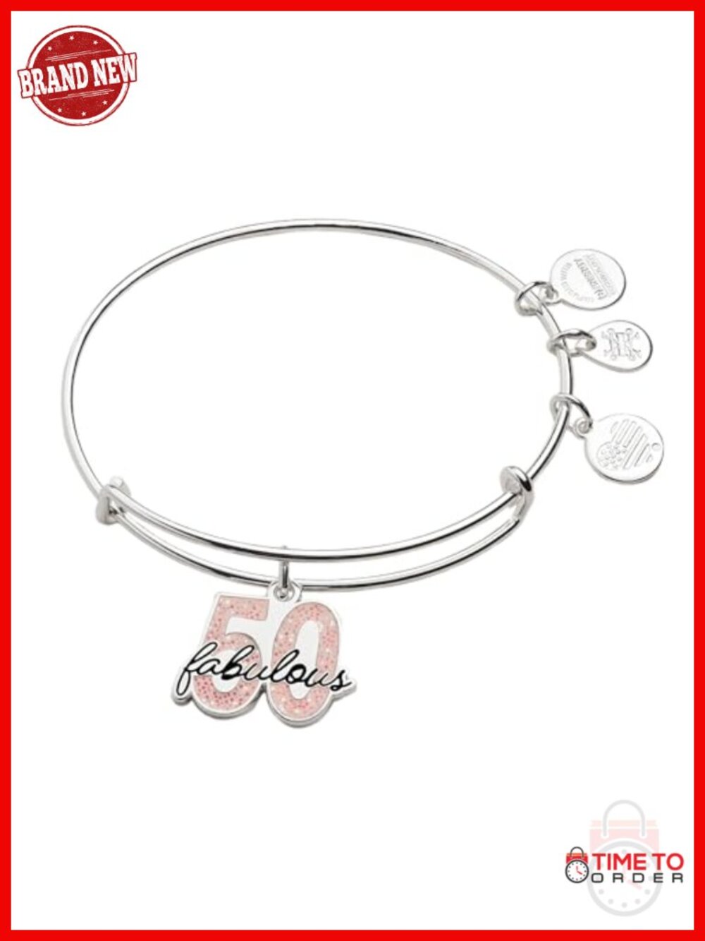 Adjustable Milestone Charm Bangle Bracelet - Nickel-Free Wire
